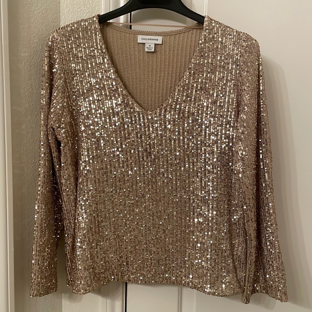 Gold sequin sweater size medium